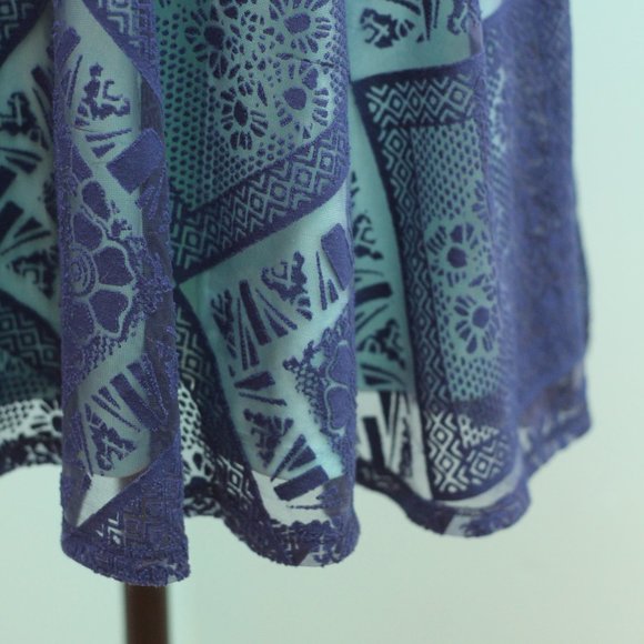 Xhilaration blue turquoise burnout overlay midi dress size small - Picture 3 of 6